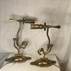 Quoizel Pair (2) Solid Brass Swing Arms Wall Sconces Electrical Lamp Sconces.